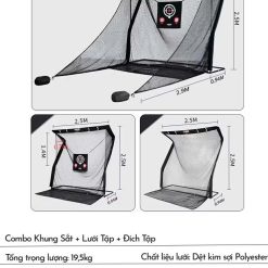 BỘ LƯỚI TẬP SWING GOLF ZIGZAG – PGM LXW019 (2.5M X 2.5M)